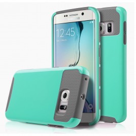 Samsung Galaxy S7 Edge Case, Dual Layer Shockproof Silicone Phone Protection Case TPU Hybrid Slim Fit Cover With  [Premium Screen Protector] And Touch Screen Pen (Teal)